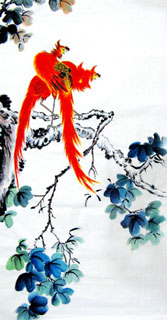 Chinese Phoenix Painting,50cm x 100cm,2533012-x
