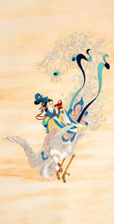 Chinese Phoenix Painting,50cm x 100cm,2735008-x