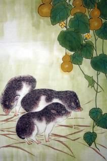 Chinese Pig Painting,69cm x 46cm,4449031-x