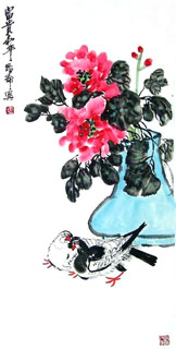 Chinese Pigeon Painting,50cm x 100cm,2371011-x