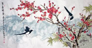 Chinese Plum Blossom Painting,66cm x 136cm,2360024-x