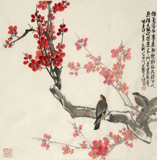 Chinese Plum Blossom Painting,68cm x 68cm,2388103-x