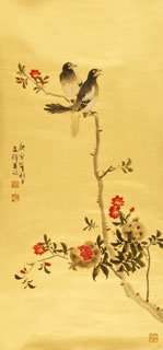 Chinese Pomegranate Painting,45cm x 92cm,2340095-x