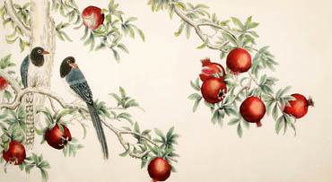 Chinese Pomegranate Painting,92cm x 174cm,2340099-x