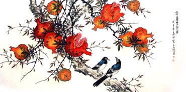Chinese Pomegranate Painting,65cm x 134cm,2612002-x