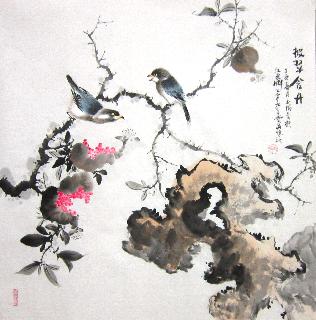 Chinese Pomegranate Painting,66cm x 66cm,dyc21099047-x