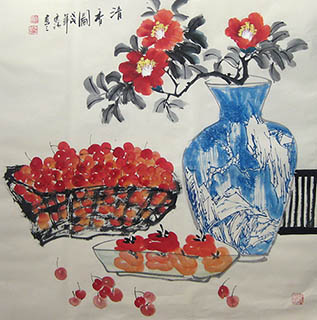 Chinese Qing Gong Painting,68cm x 68cm,2024003-x