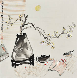 Chinese Qing Gong Painting,69cm x 69cm,2351003-x