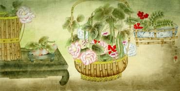 Chinese Qing Gong Painting,66cm x 130cm,2385013-x