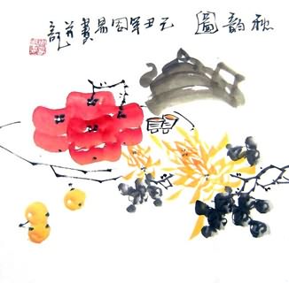 Chinese Qing Gong Painting,33cm x 33cm,2396048-x
