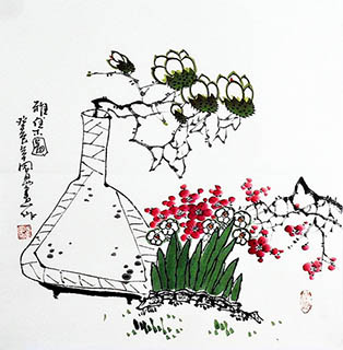 Chinese Qing Gong Painting,50cm x 50cm,2396057-x