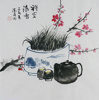 Chinese Qing Gong Painting,50cm x 50cm,2407099-x