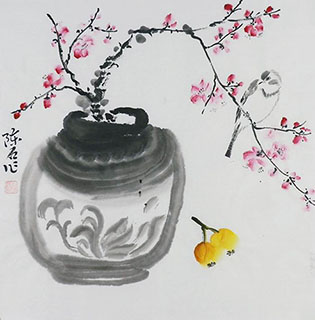 Chinese Qing Gong Painting,50cm x 50cm,2407100-x