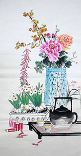 Chinese Qing Gong Painting,68cm x 136cm,2449005-x