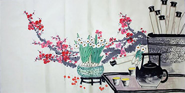 Chinese Qing Gong Painting,68cm x 136cm,2449007-x