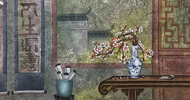 Chinese Qing Gong Painting,65cm x 134cm,2505006-x
