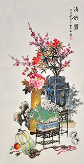 Chinese Qing Gong Painting,69cm x 138cm,2521003-x