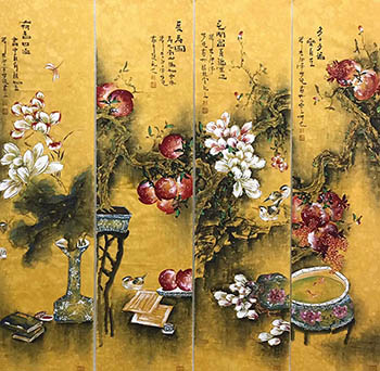 Chinese Qing Gong Painting,35cm x 136cm,2533039-x
