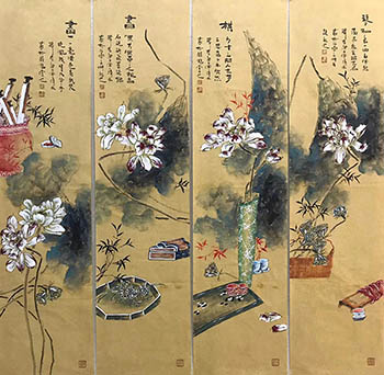 Chinese Qing Gong Painting,35cm x 136cm,2533042-x