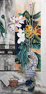 Chinese Qing Gong Painting,68cm x 136cm,2533045-x