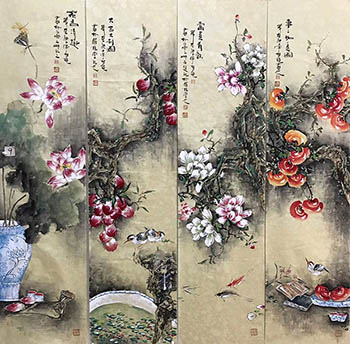 Chinese Qing Gong Painting,35cm x 136cm,2533046-x