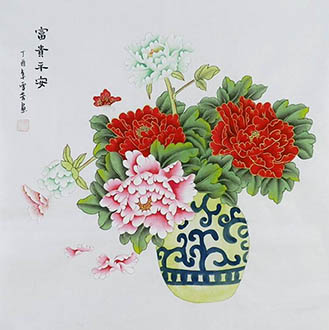 Chinese Qing Gong Painting,68cm x 68cm,2547060-x