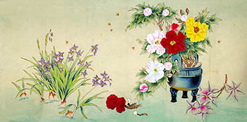 Chinese Qing Gong Painting,68cm x 136cm,2547061-x