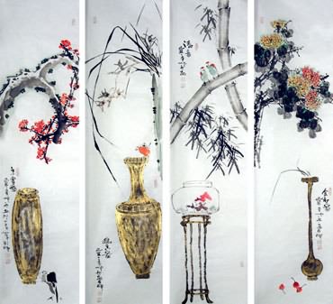 Chinese Qing Gong Painting,33cm x 130cm,2559020-x