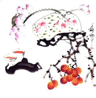 Chinese Qing Gong Painting,50cm x 50cm,2575003-x