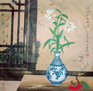 Chinese Qing Gong Painting,69cm x 69cm,2617084-x