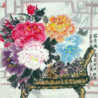 Chinese Qing Gong Painting,69cm x 69cm,2695028-x