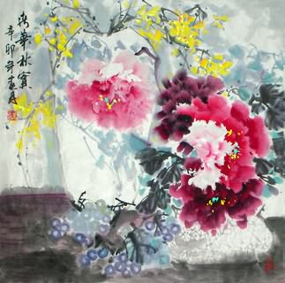 Chinese Qing Gong Painting,69cm x 69cm,2695029-x