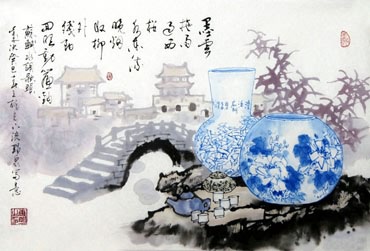 Chinese Qing Gong Painting,46cm x 70cm,2711092-x