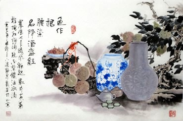 Chinese Qing Gong Painting,69cm x 46cm,2711095-x