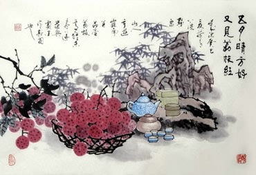 Chinese Qing Gong Painting,69cm x 46cm,2711099-x