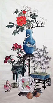 Chinese Qing Gong Painting,68cm x 136cm,lxw21215002-x
