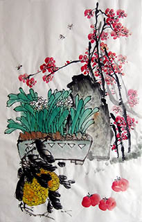 Chinese Qing Gong Painting,44cm x 68cm,mh21175009-x