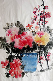 Chinese Qing Gong Painting,44cm x 68cm,mh21175013-x