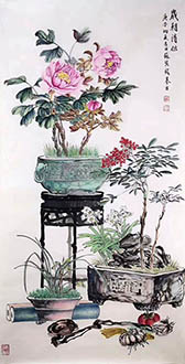 Chinese Qing Gong Painting,69cm x 138cm,shl21216002-x