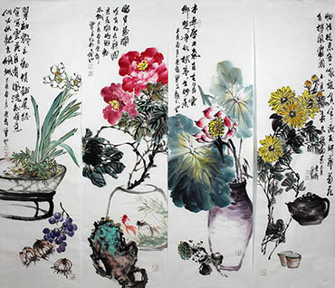 Chinese Qing Gong Painting,34cm x 120cm,syx21172006-x