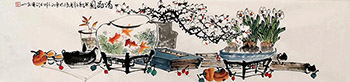 Chinese Qing Gong Painting,35cm x 136cm,xqf21217003-x