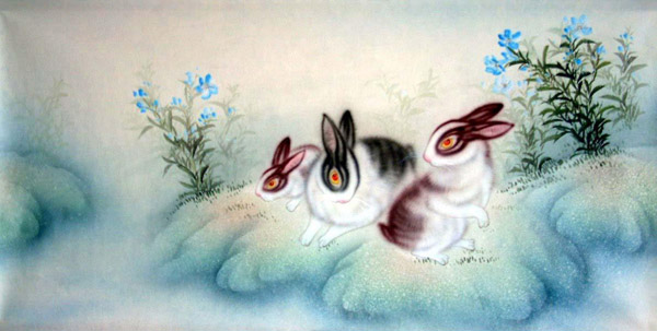Rabbit,50cm x 100cm(19〃 x 39〃),4351004-z