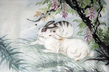 Chinese Rabbit Painting,69cm x 46cm,4743005-x