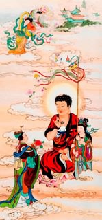 Chinese Ru Lai Painting,40cm x 80cm,3755001-x
