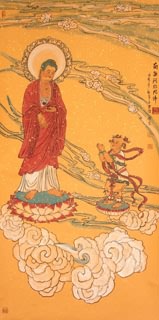 Chinese Ru Lai Painting,69cm x 138cm,3773011-x