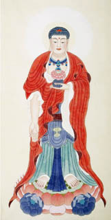 Chinese Ru Lai Painting,66cm x 130cm,3809011-x