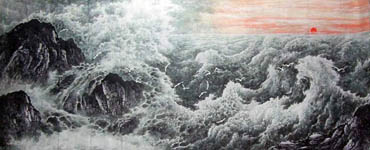 Chinese Sea Painting,140cm x 360cm,1084007-x