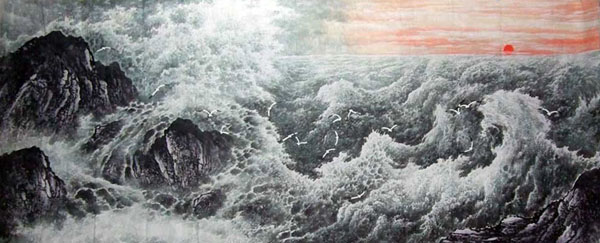 Sea,140cm x 360cm(55〃 x 142〃),1084007-z