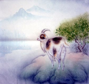 Chinese Sheep Painting,66cm x 66cm,4545005-x