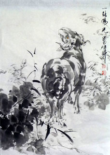 Chinese Sheep Painting,60cm x 90cm,4695088-x